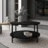 Nowoczesny, okrągły stolik kawowy 65 cm – Styl loft, dwupoziomowy MILANO M14